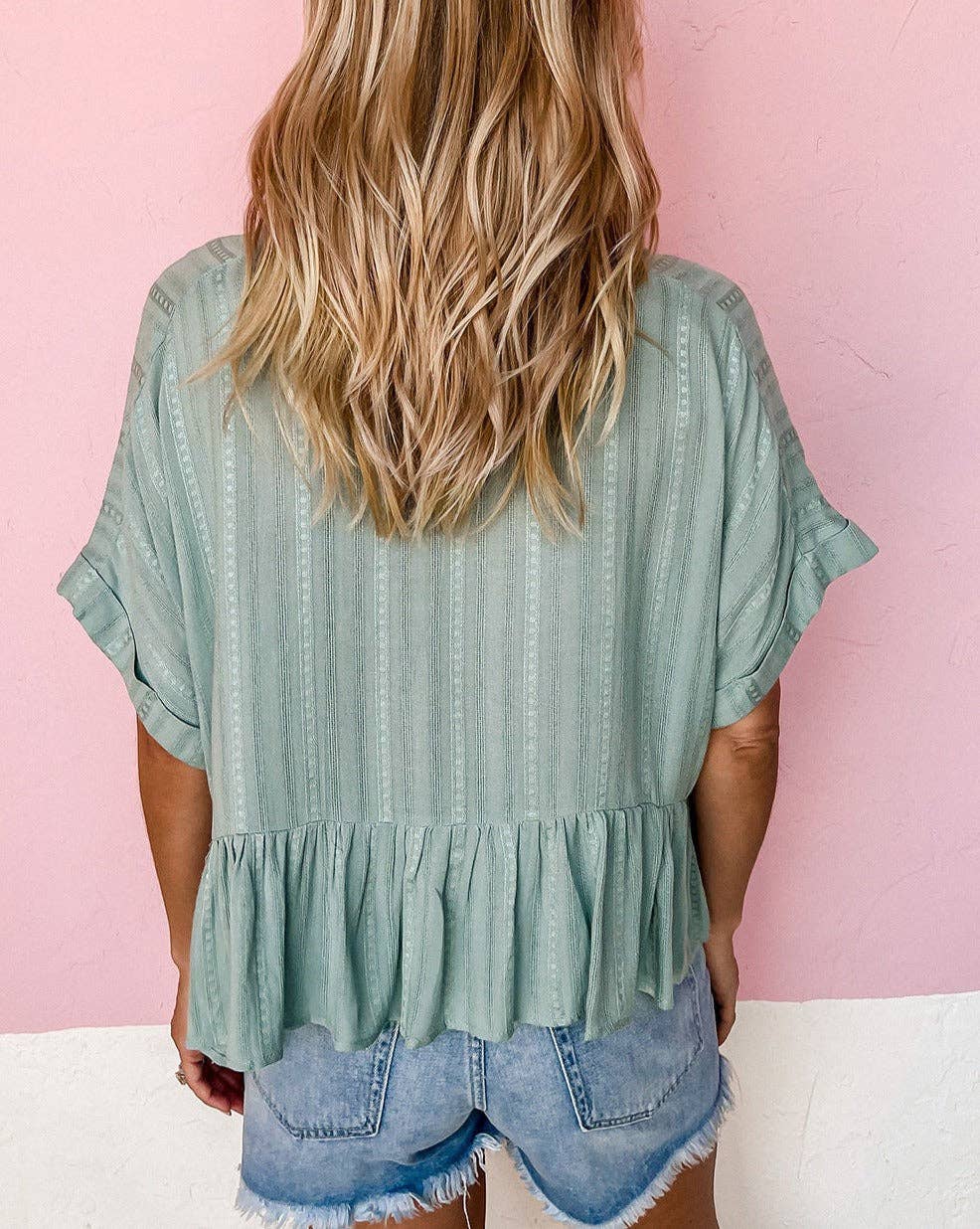 Short Sleeve Peplum Blouse