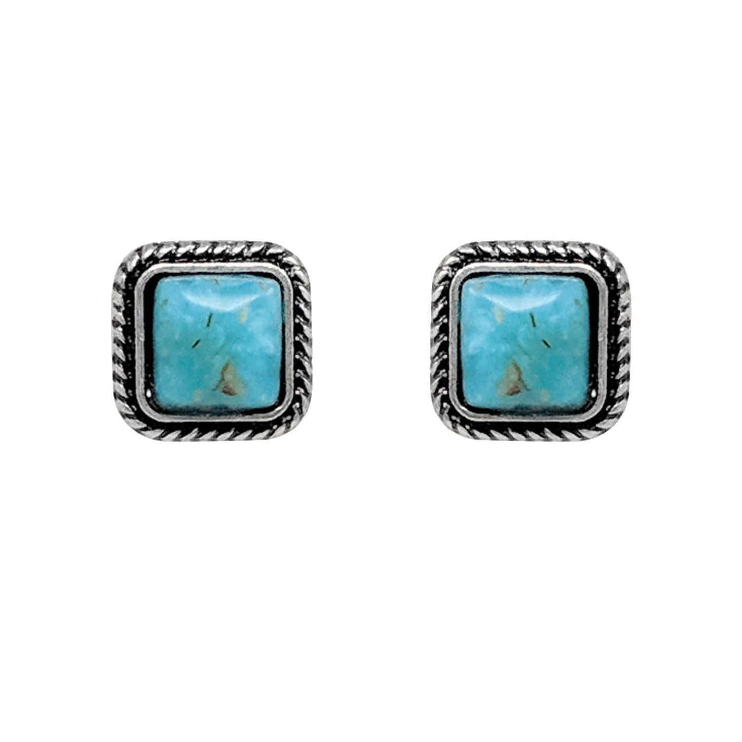 Turquoise Square Studs