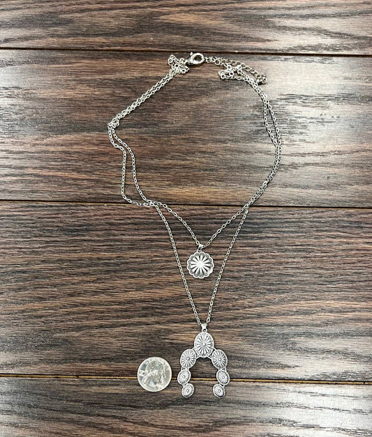 20" Concho Squash Blossom Necklace