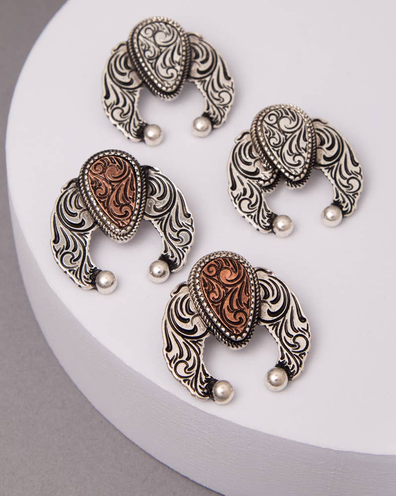 Etched Squash Blossom Earrings