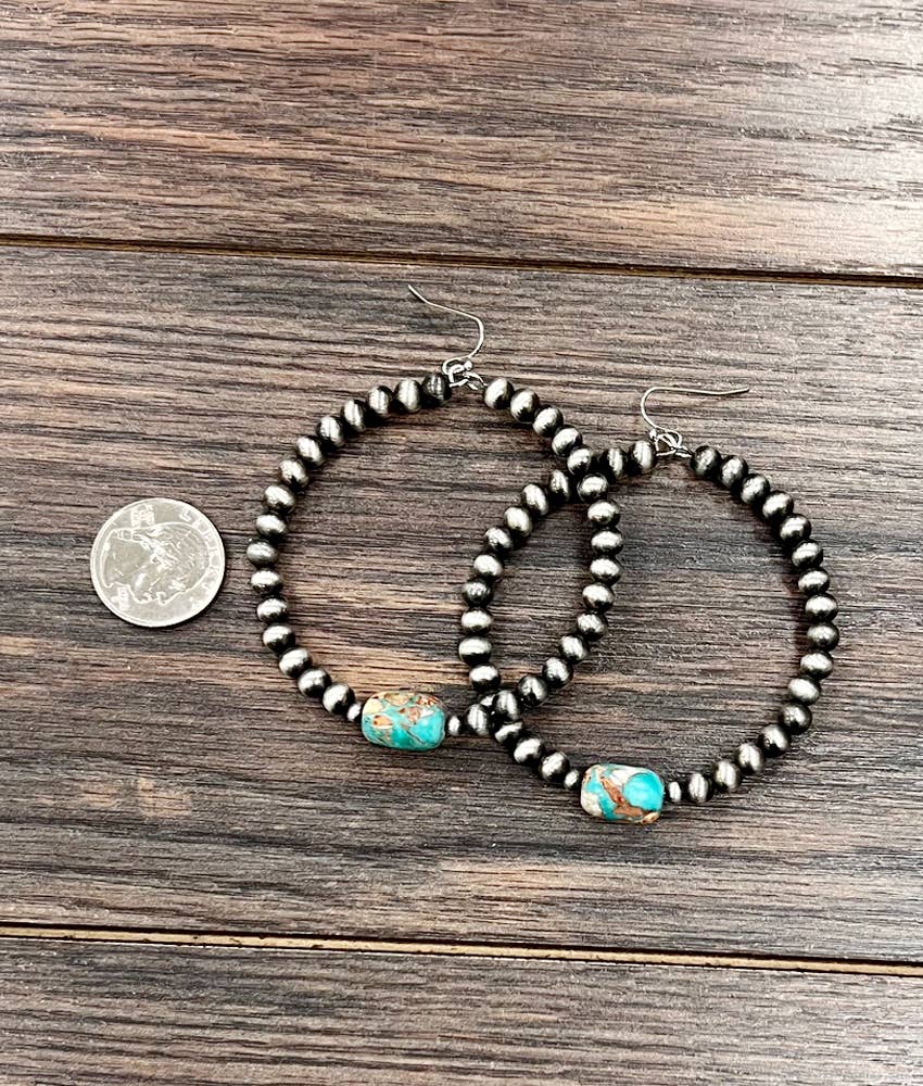 Turquoise Faux Navajo Hoops