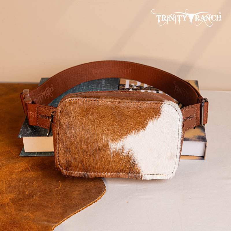 Trinity Ranch Genuine Hair-On Cowhide Belt Bag