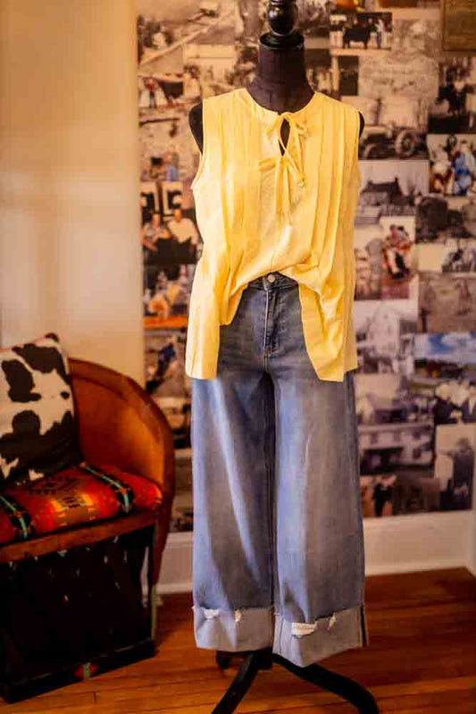 Bow Tie Yellow Summer Top