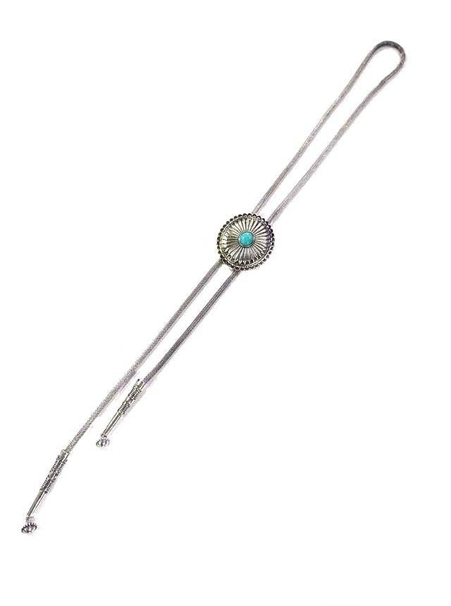 Western Turquoise Concho Bolo Necklace