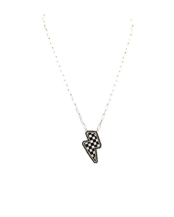 Checkered Bolt Necklace