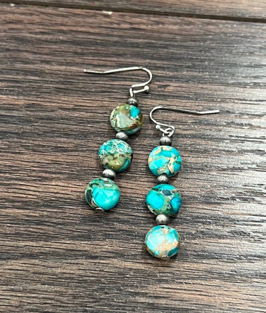 Rondelle Gemstone Liner Earrings