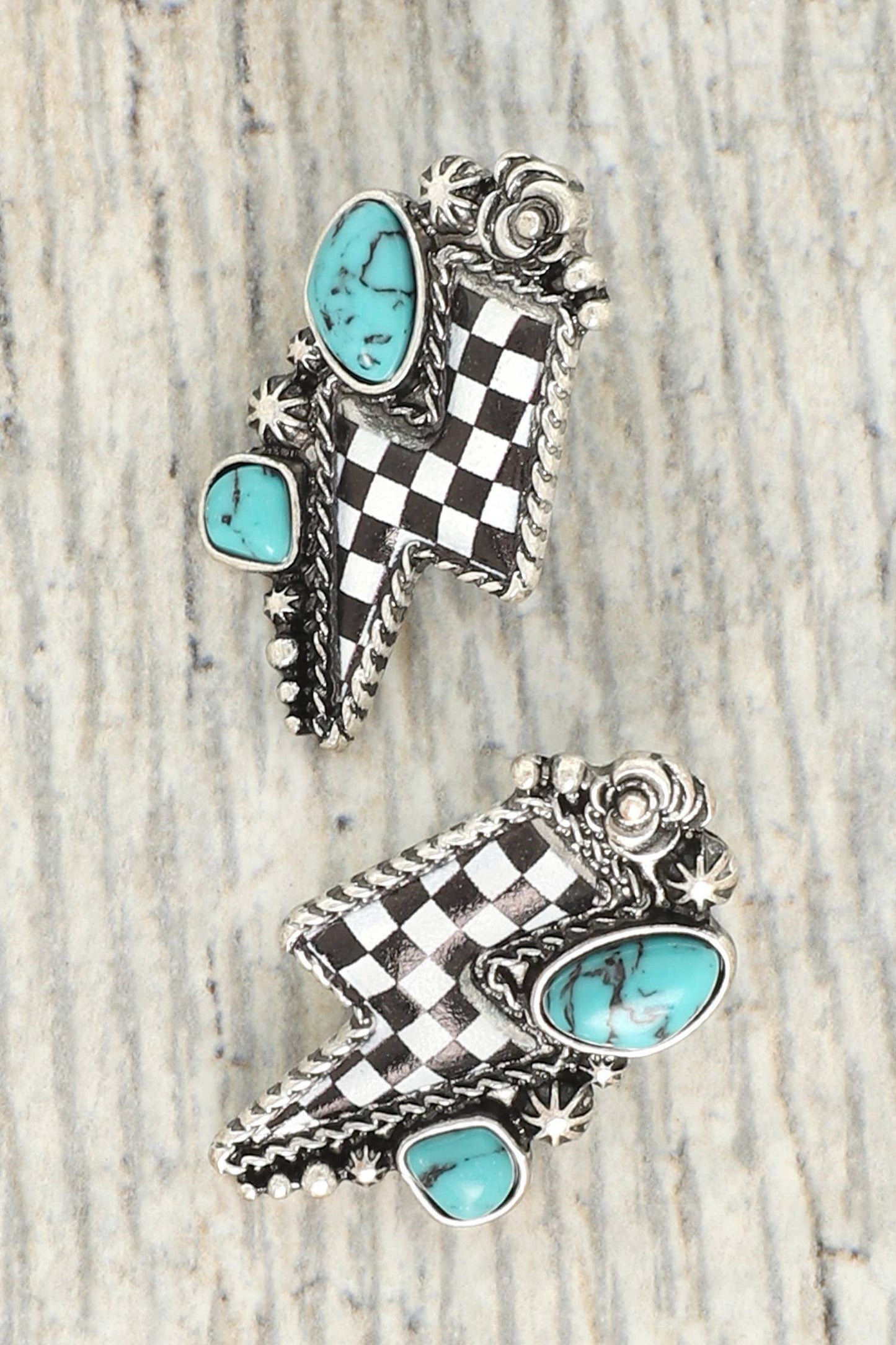 Checkered Thunder Earring