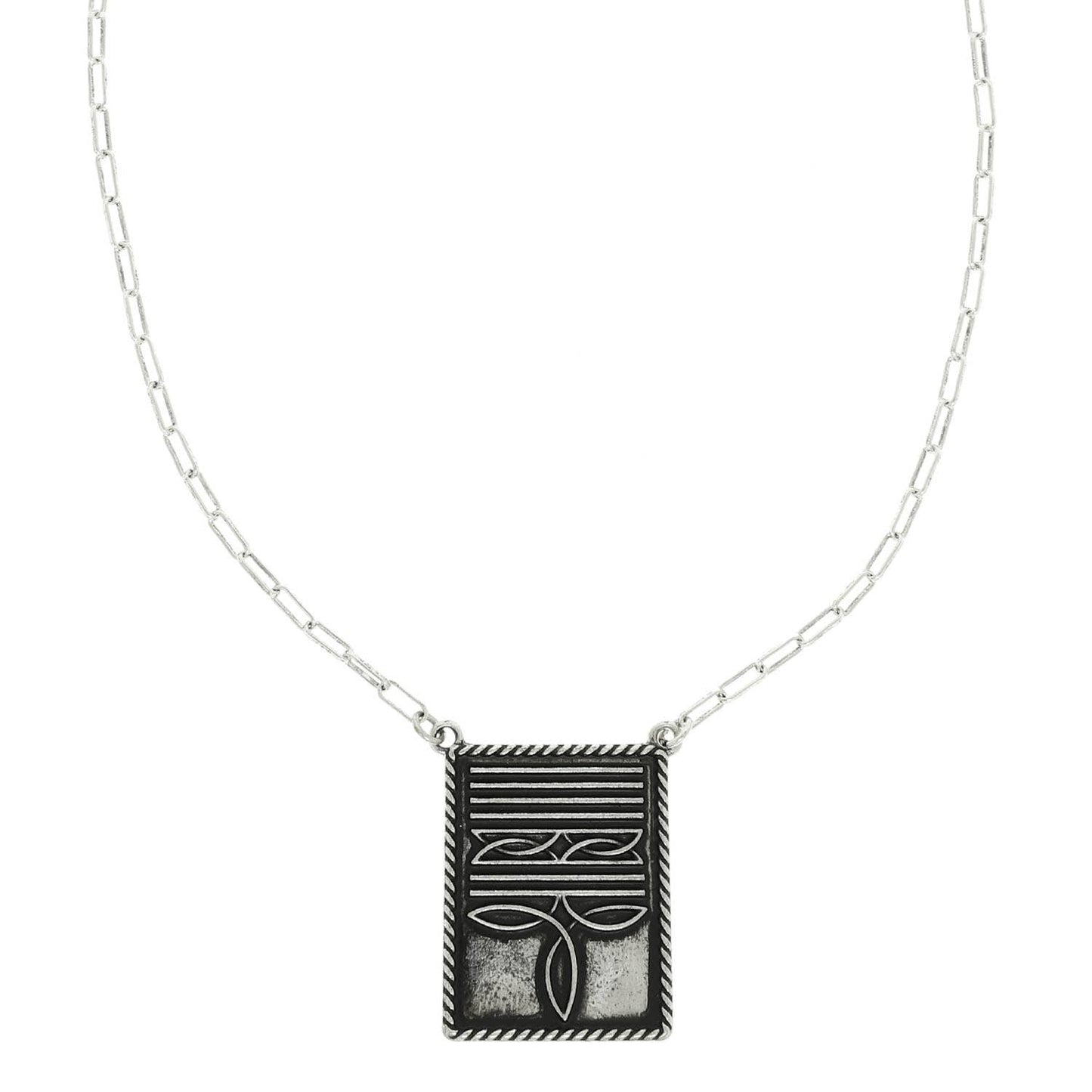 Western Boot Stitch Pendant Necklace