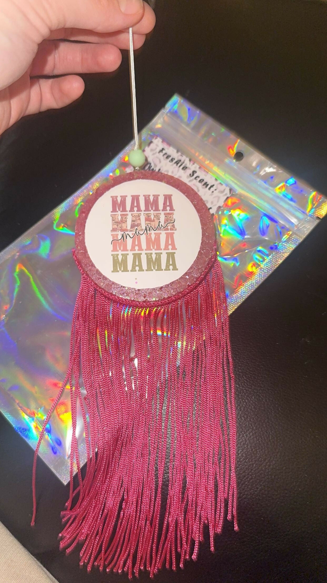 mama x4 with pink fringe