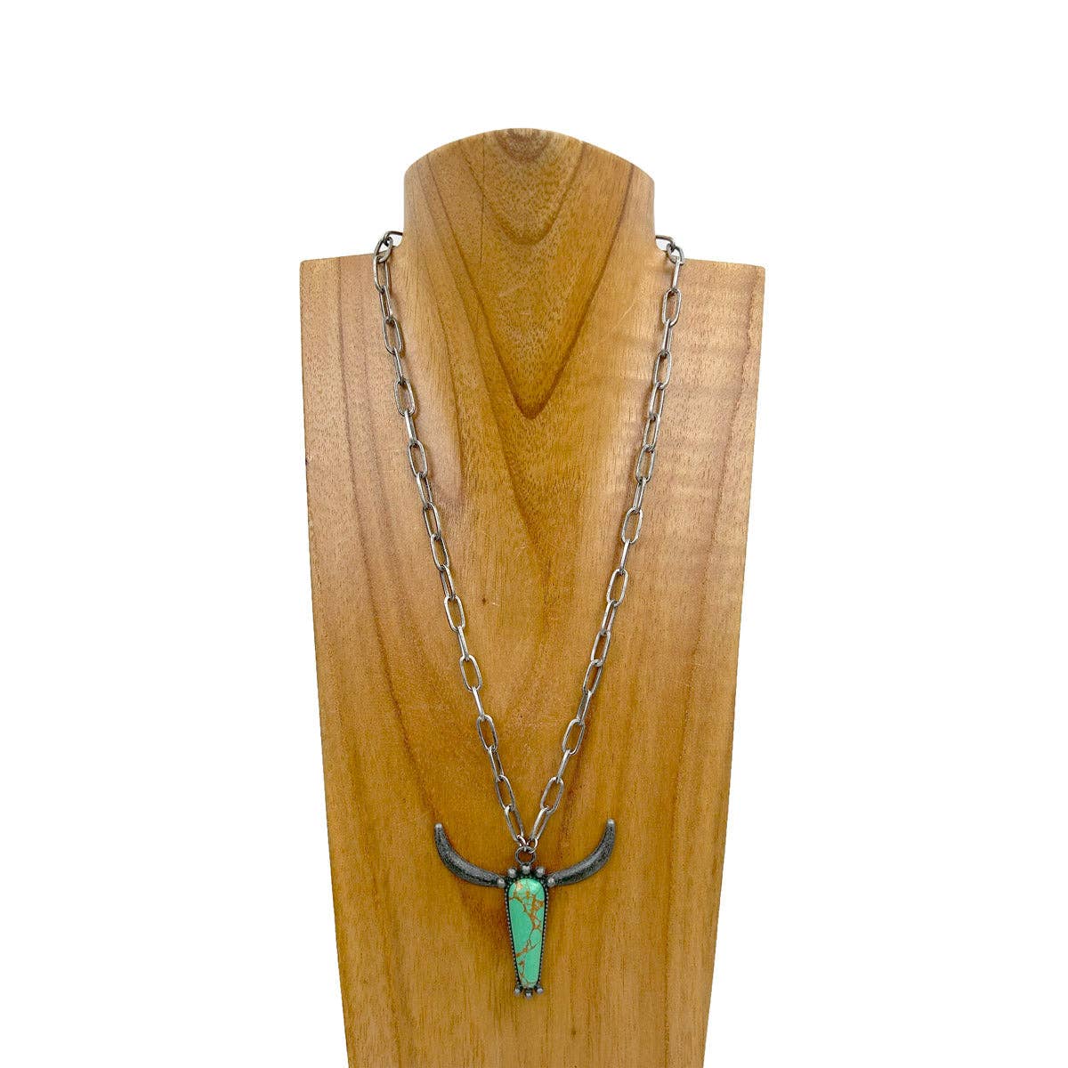 20 IN LONGHORN TURQ NECKLACE