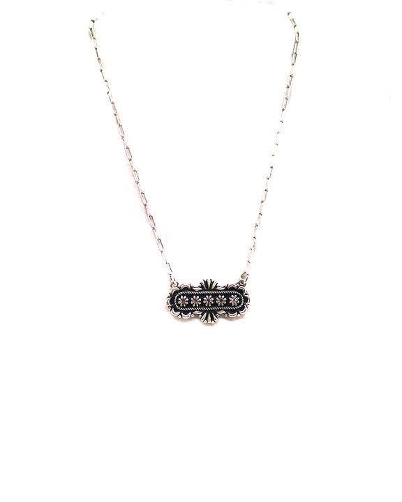 Western Concho Oval Bar Necklace
