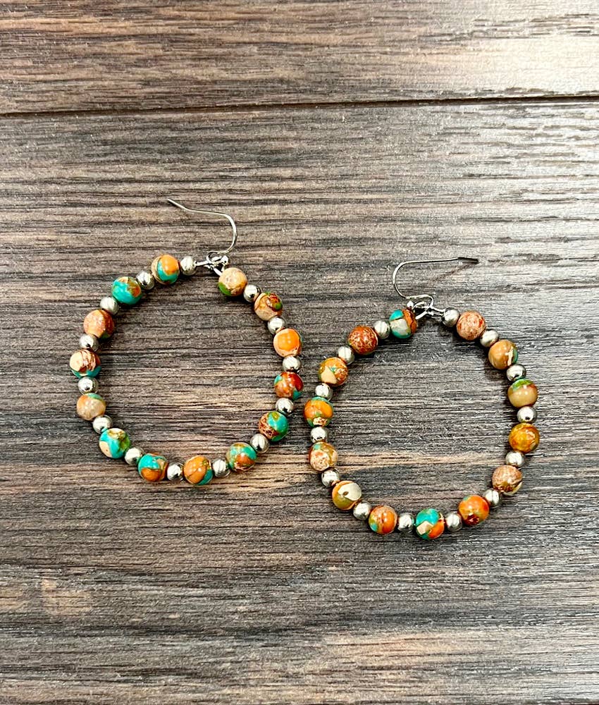 Spiny Oyster Hoop Earrings