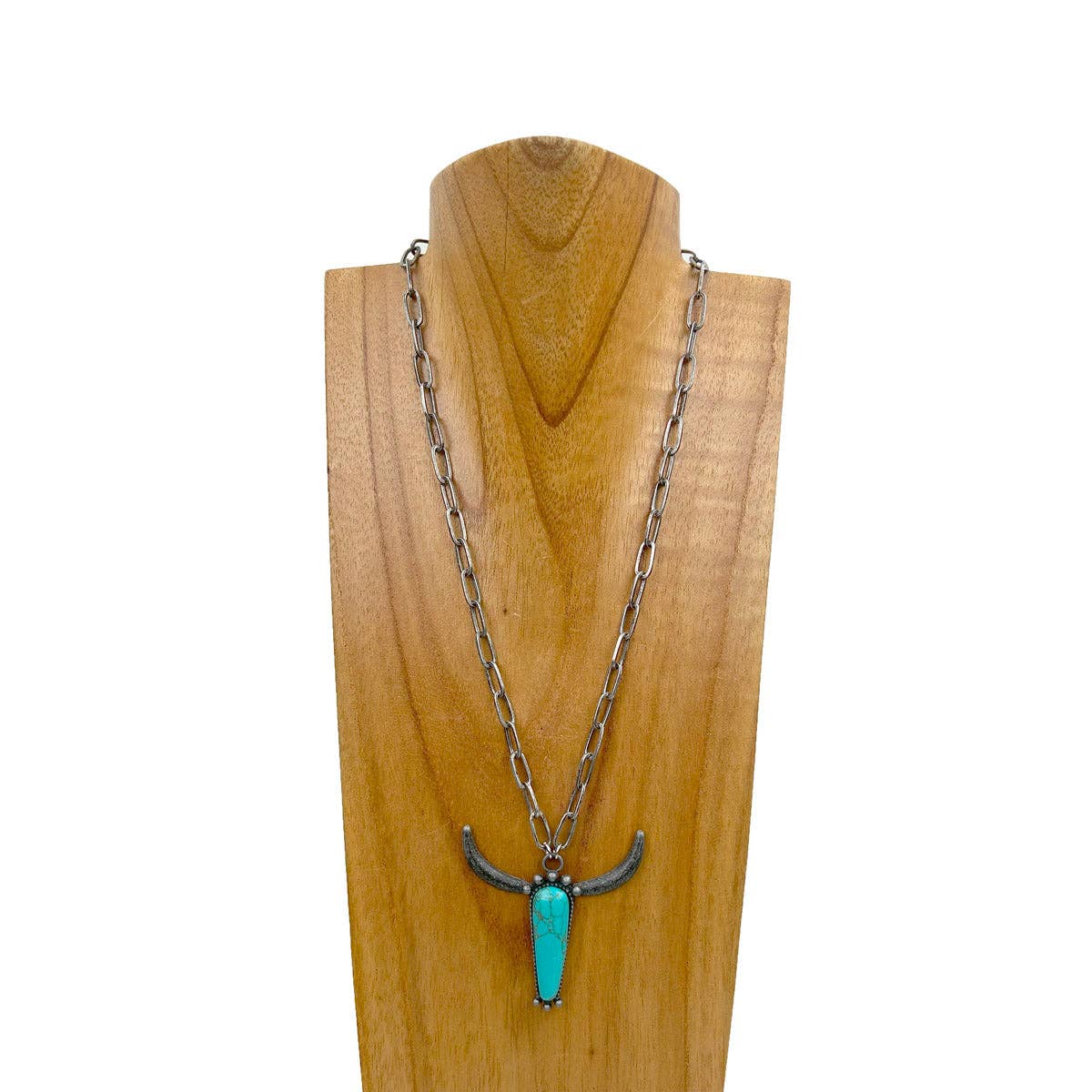 20 IN LONGHORN TURQ NECKLACE