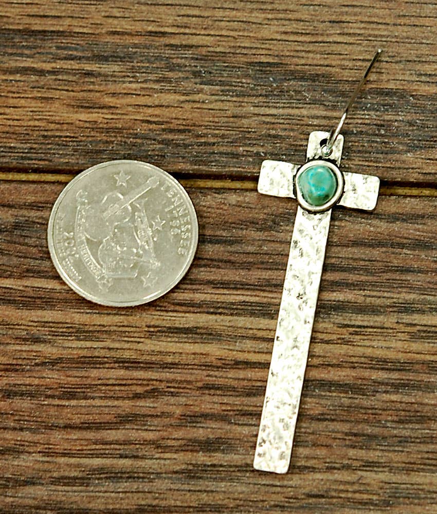 Cross Turquoise Earrings