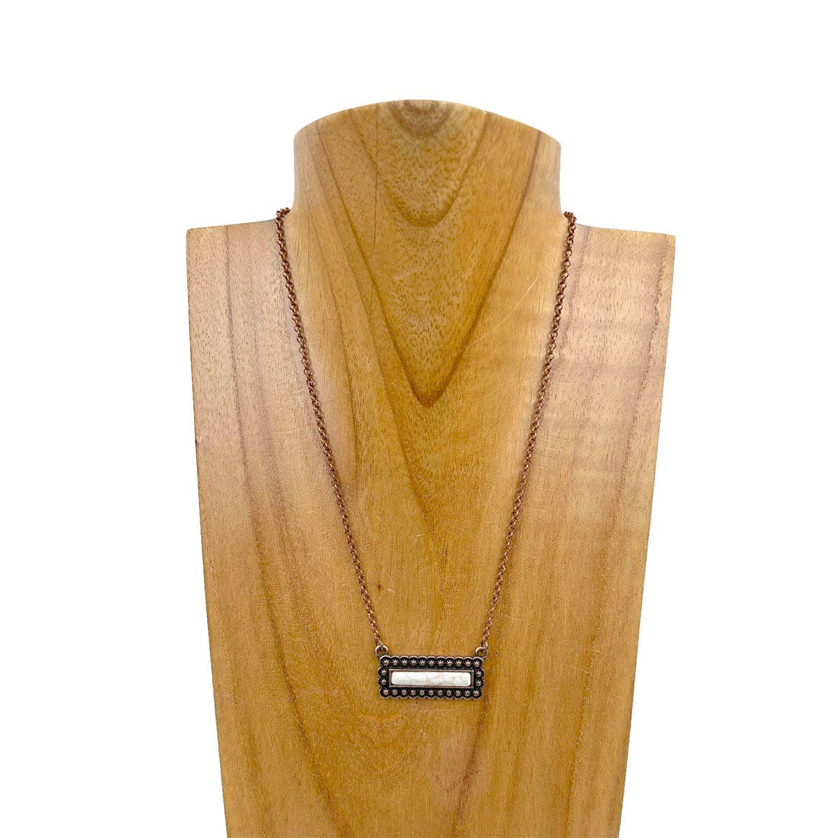 COPPER WHITE BAR NECKLACE