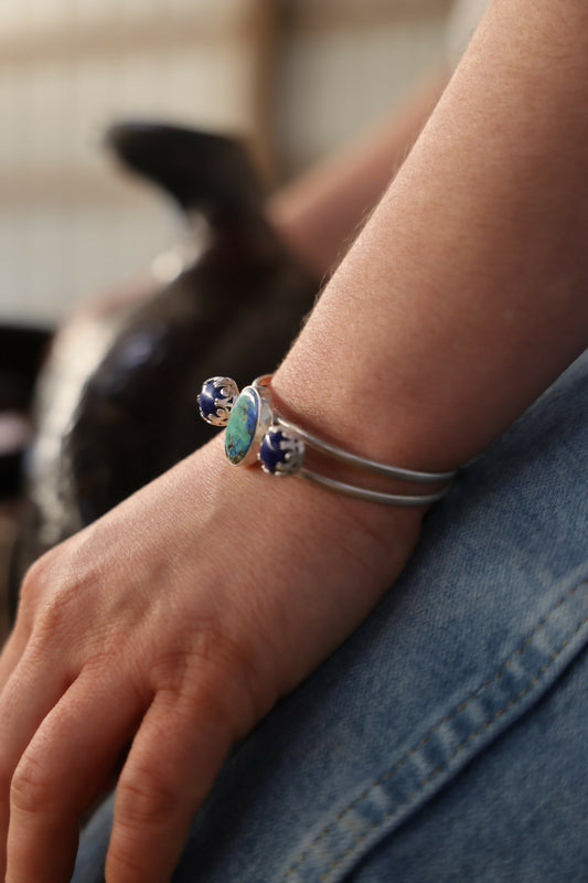 Lapis & Azurite Cuff Bracelet