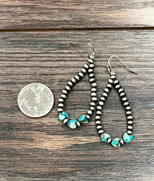 Faux Navajo Heart Hoops