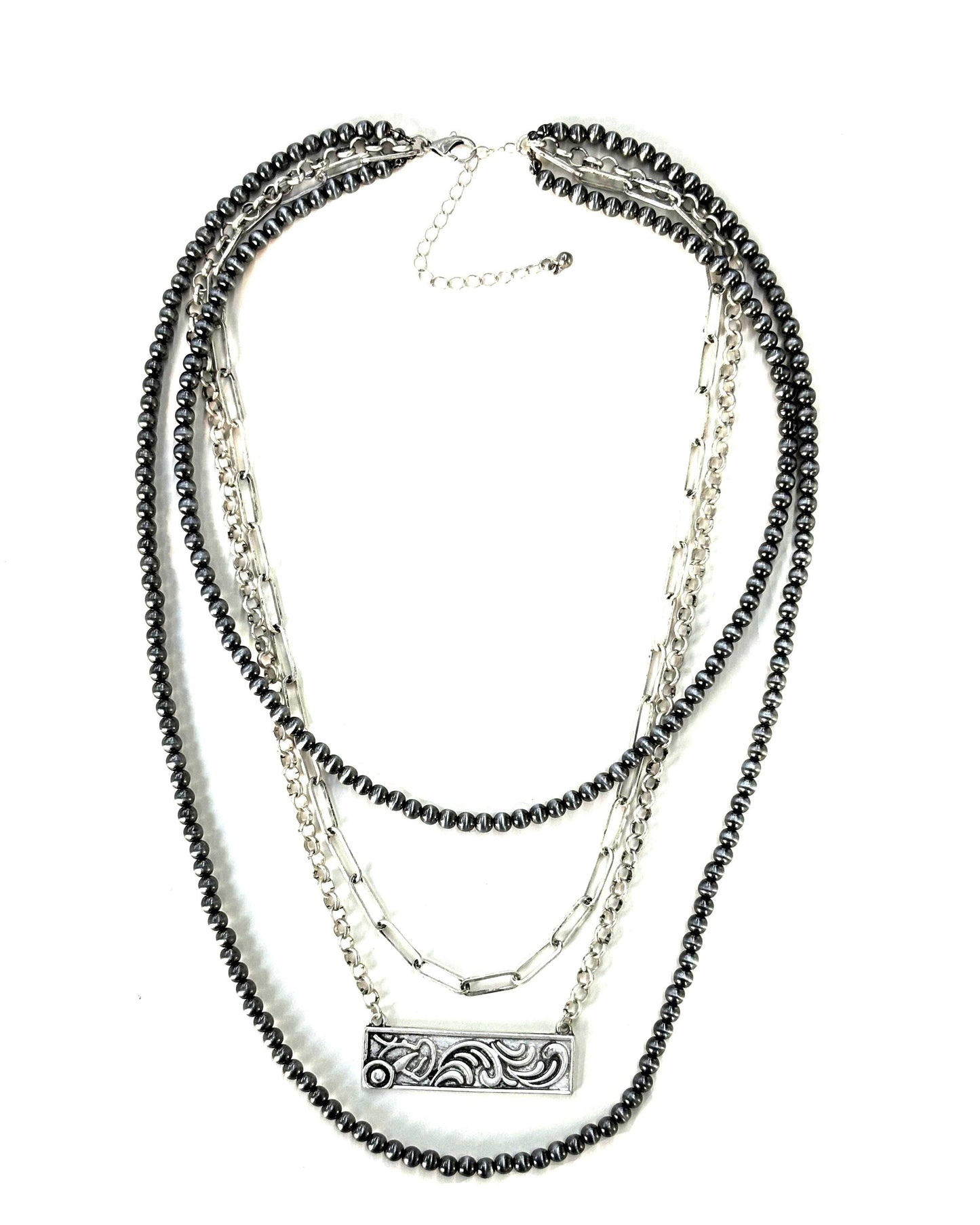 Western Stitch Layered Necklace
