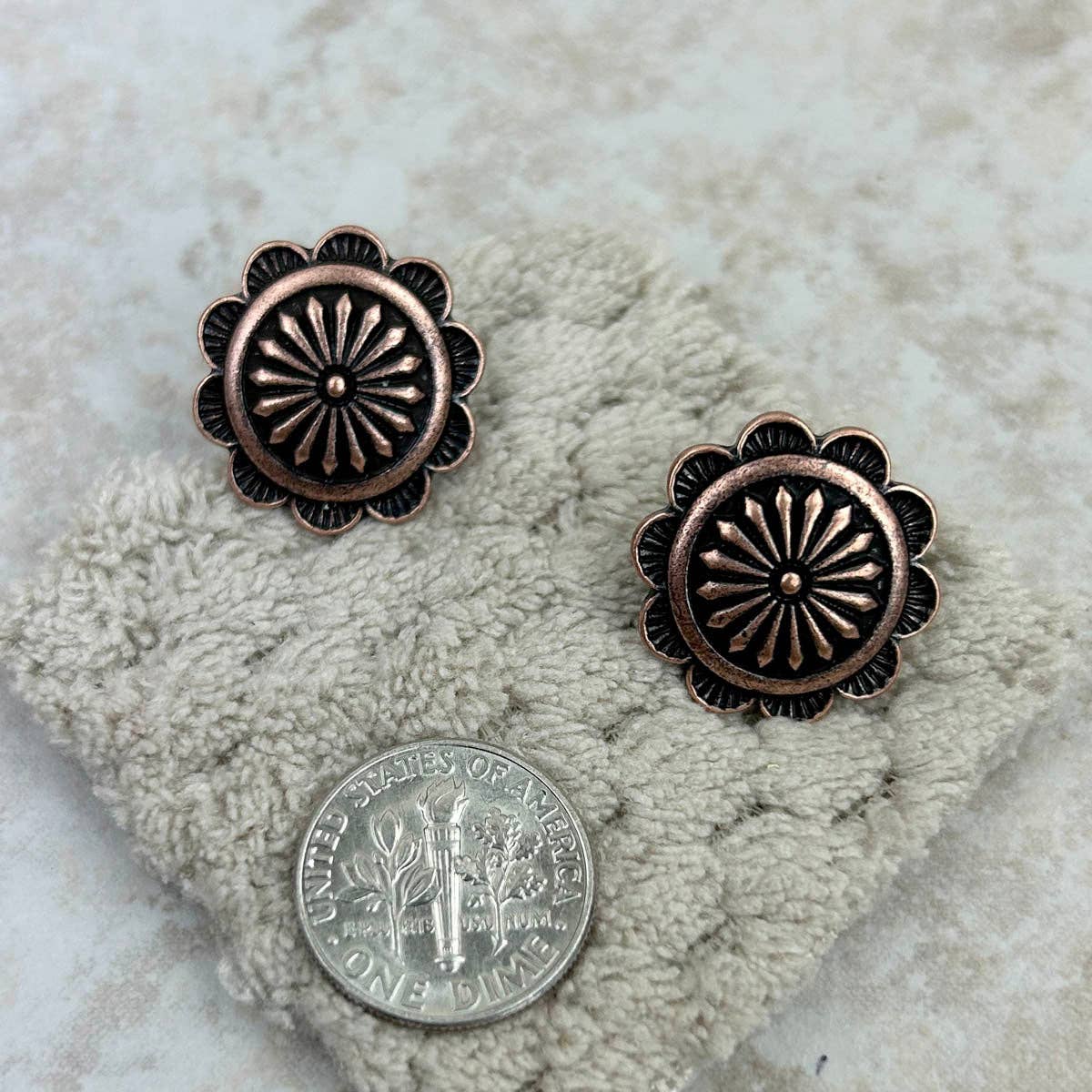 ANTIQUE COPPER POST EARRINGS
