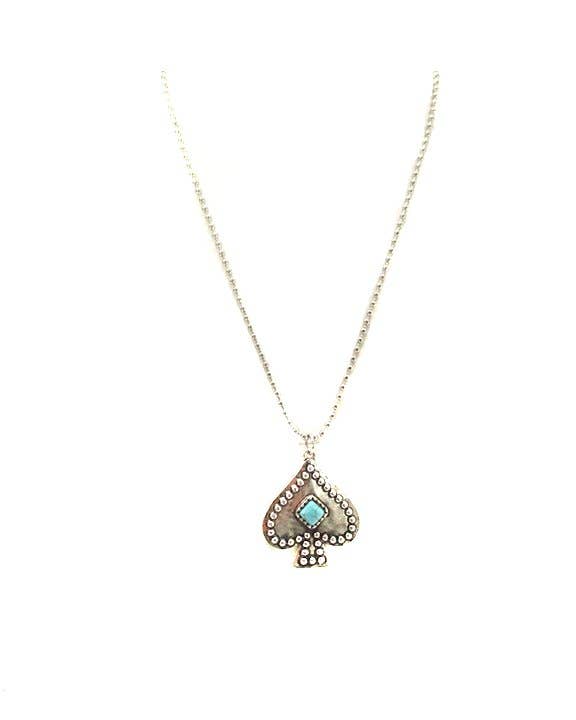 Turquoise Spade Necklace