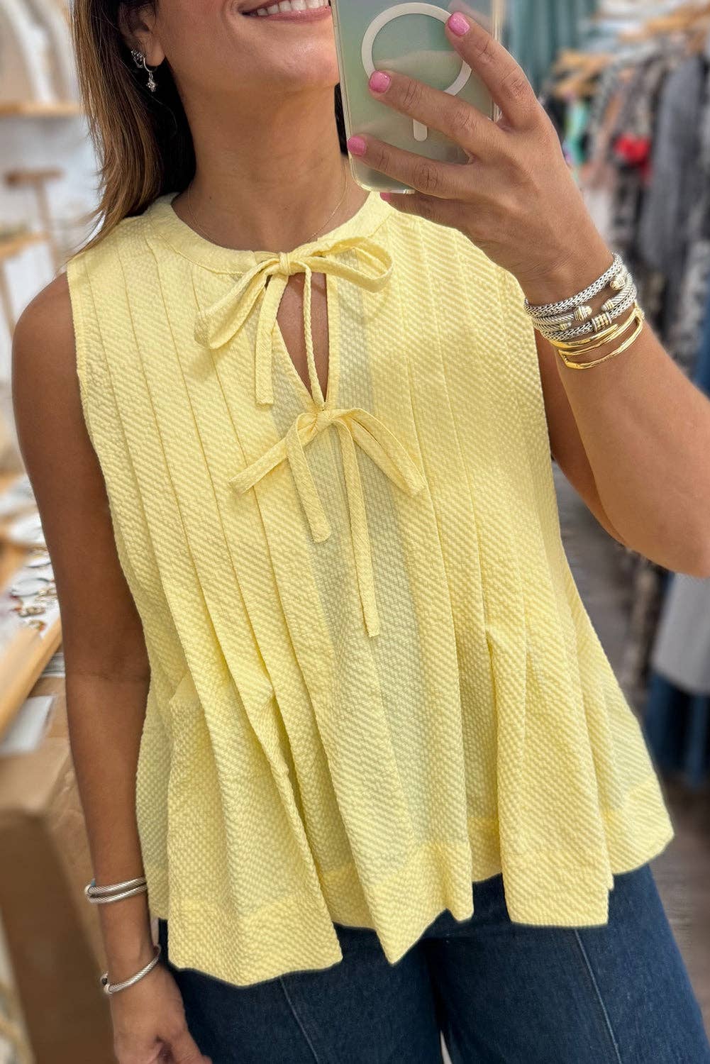 Bow Tie Yellow Summer Top
