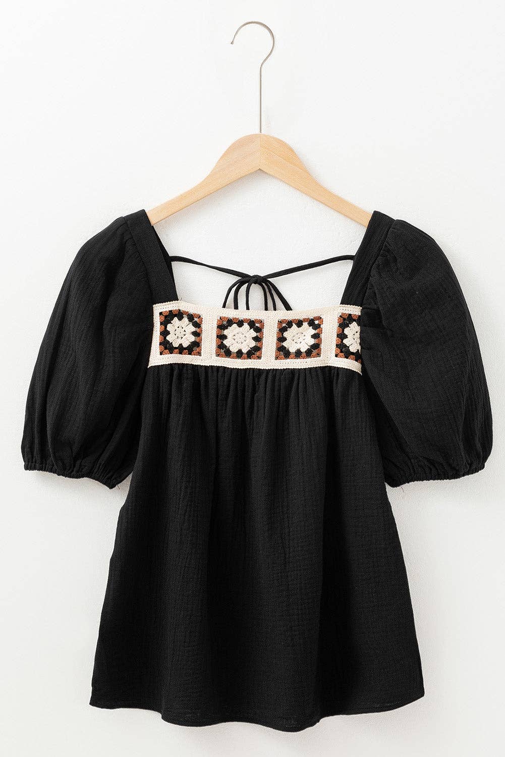Crochet Short Sleeve Blouse