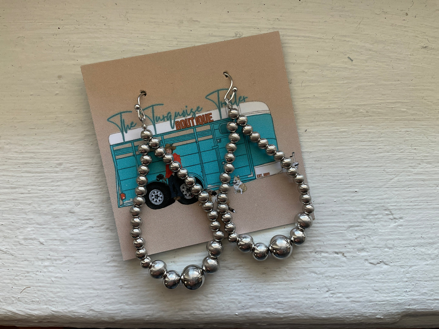 Faux Silver Navajo Earrings