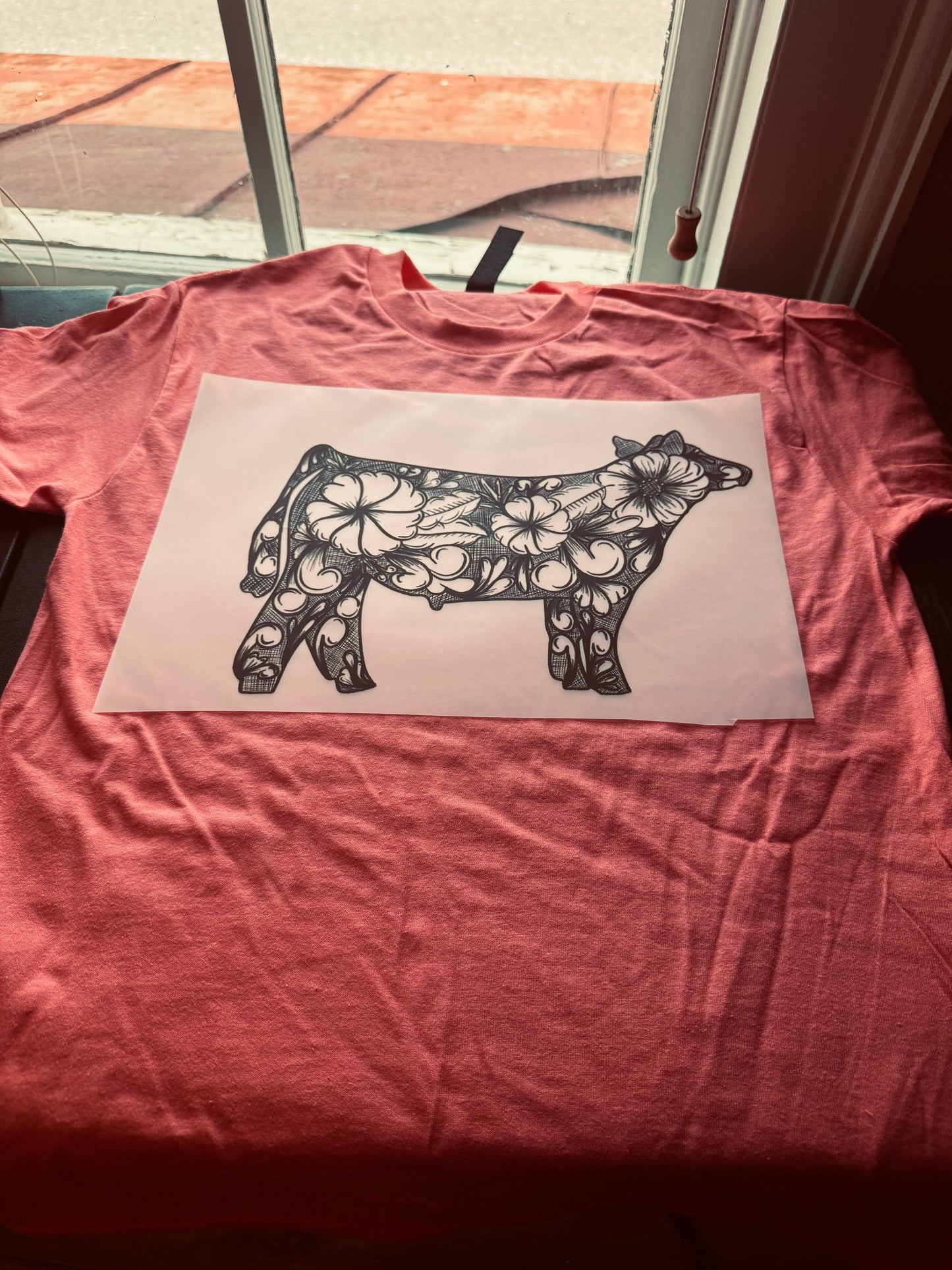 Show Steer Leather Tooled Sketch Tee
