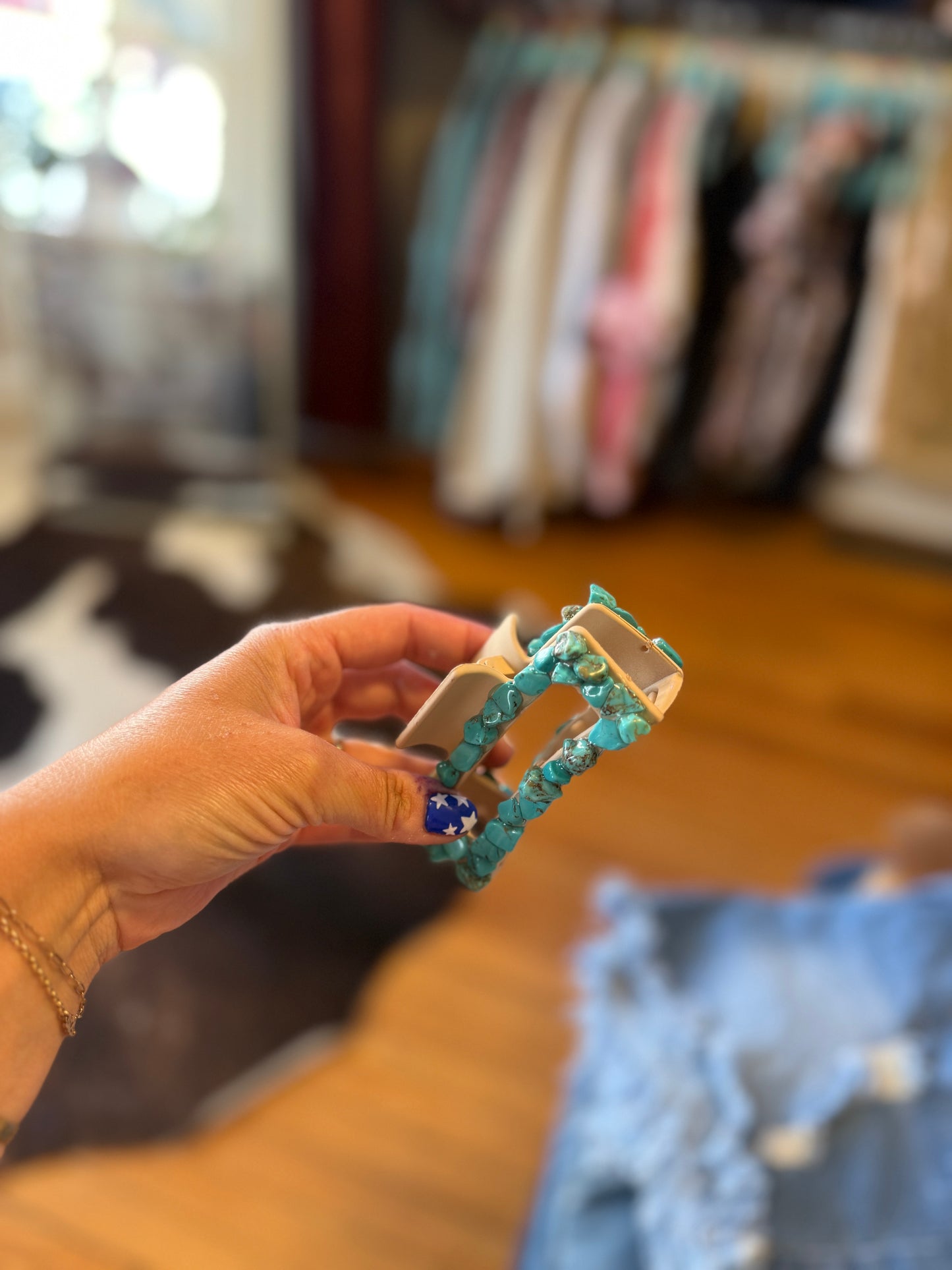 Turquoise Stone Claw Clips