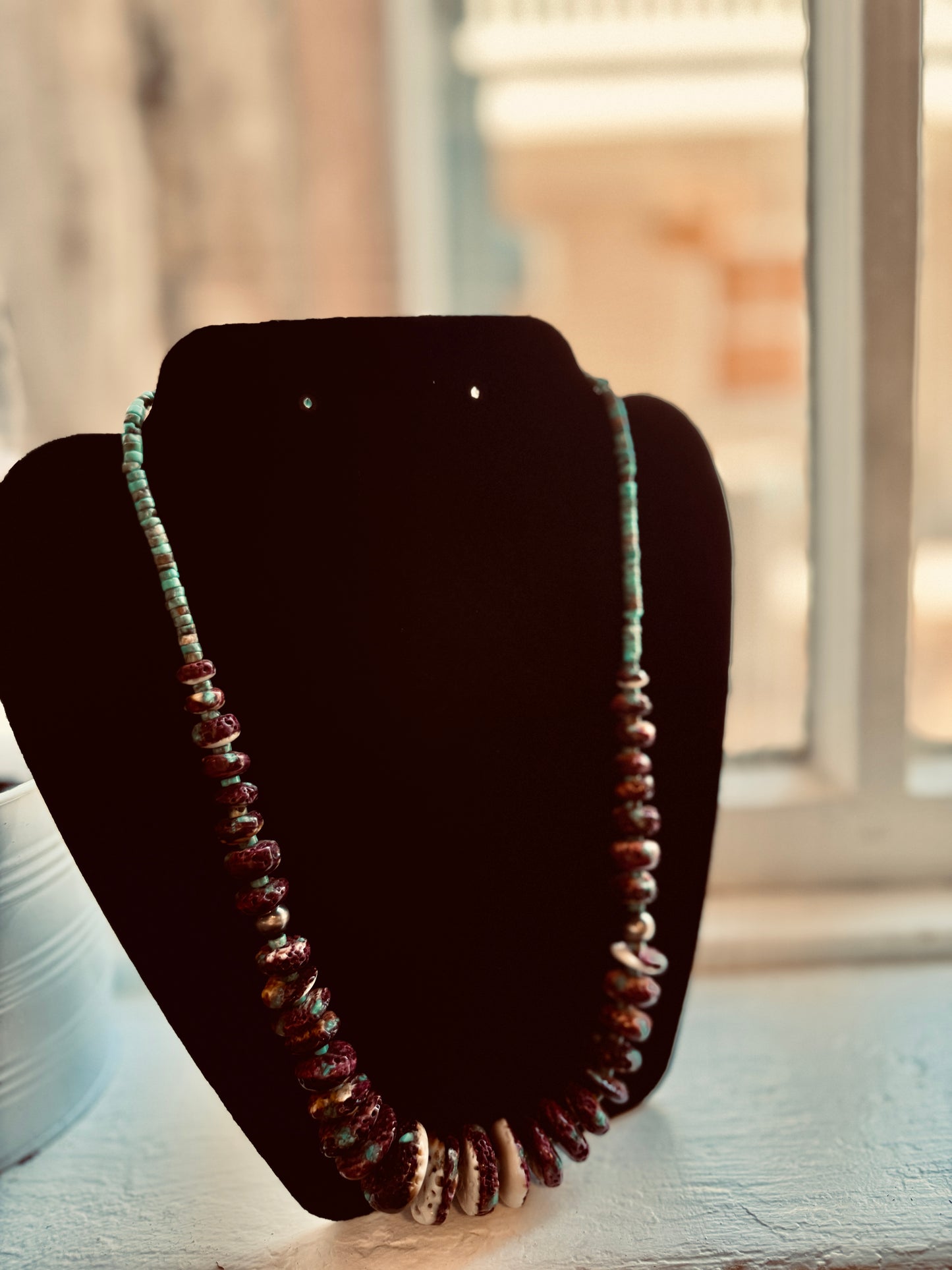 Purple Spiny Oyster Graduated Necklace