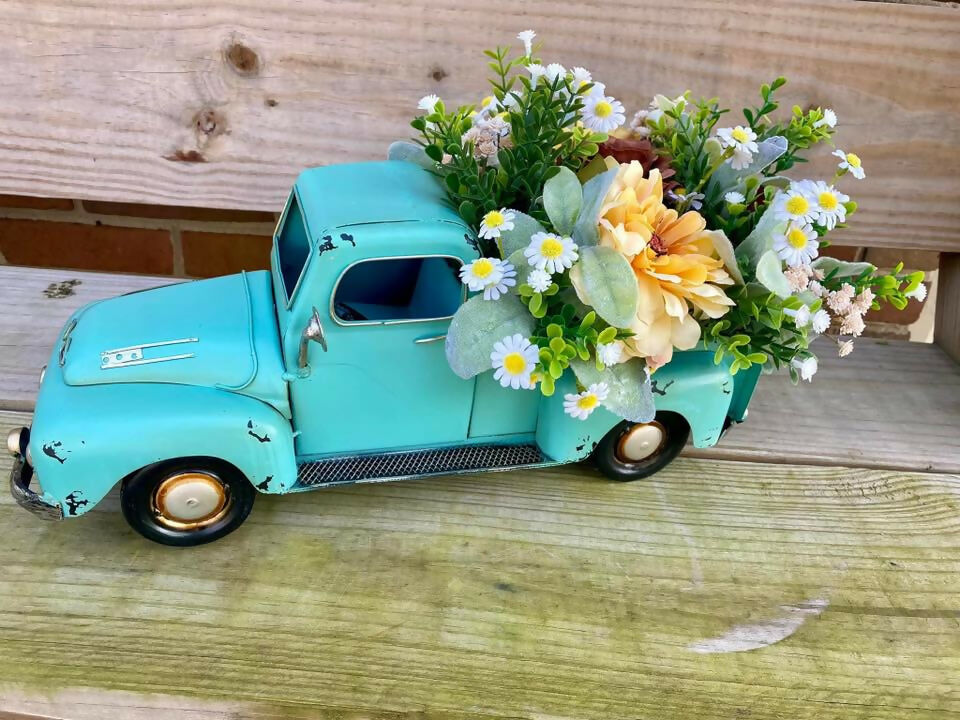 Turquoise Truck Floral Arrangement