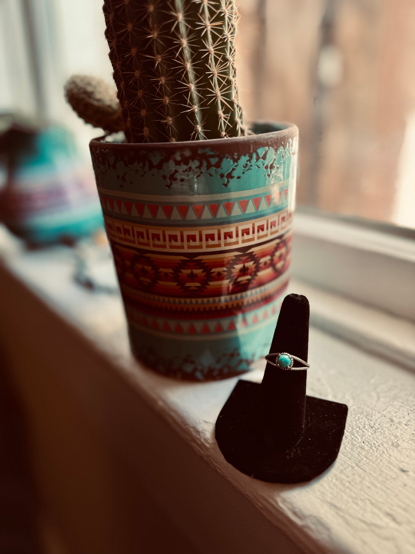 Turquoise Rope Edge Ring