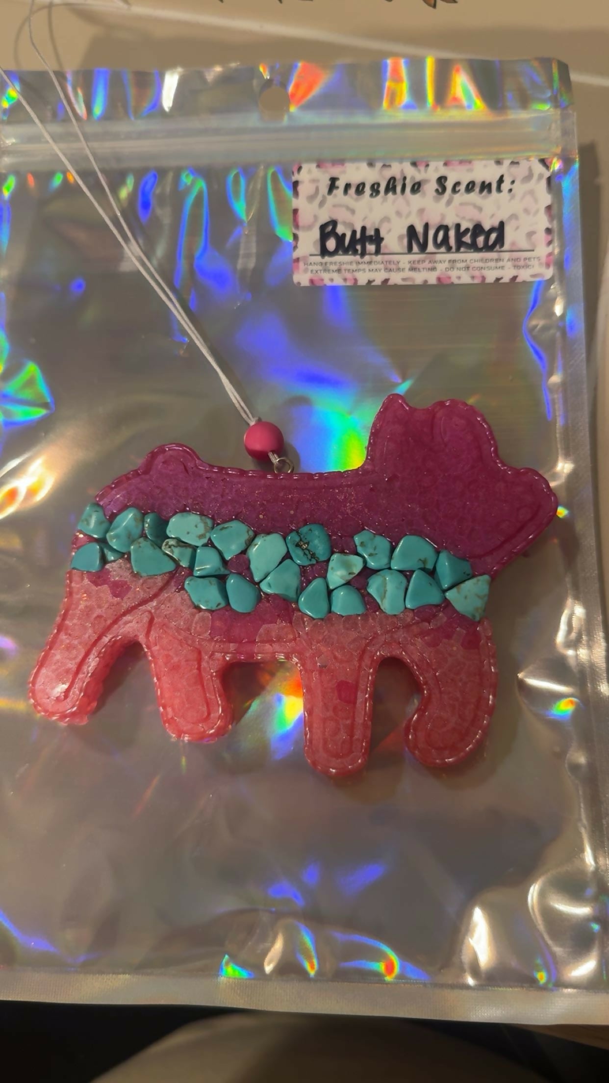 2 toned pink pig with turquoise