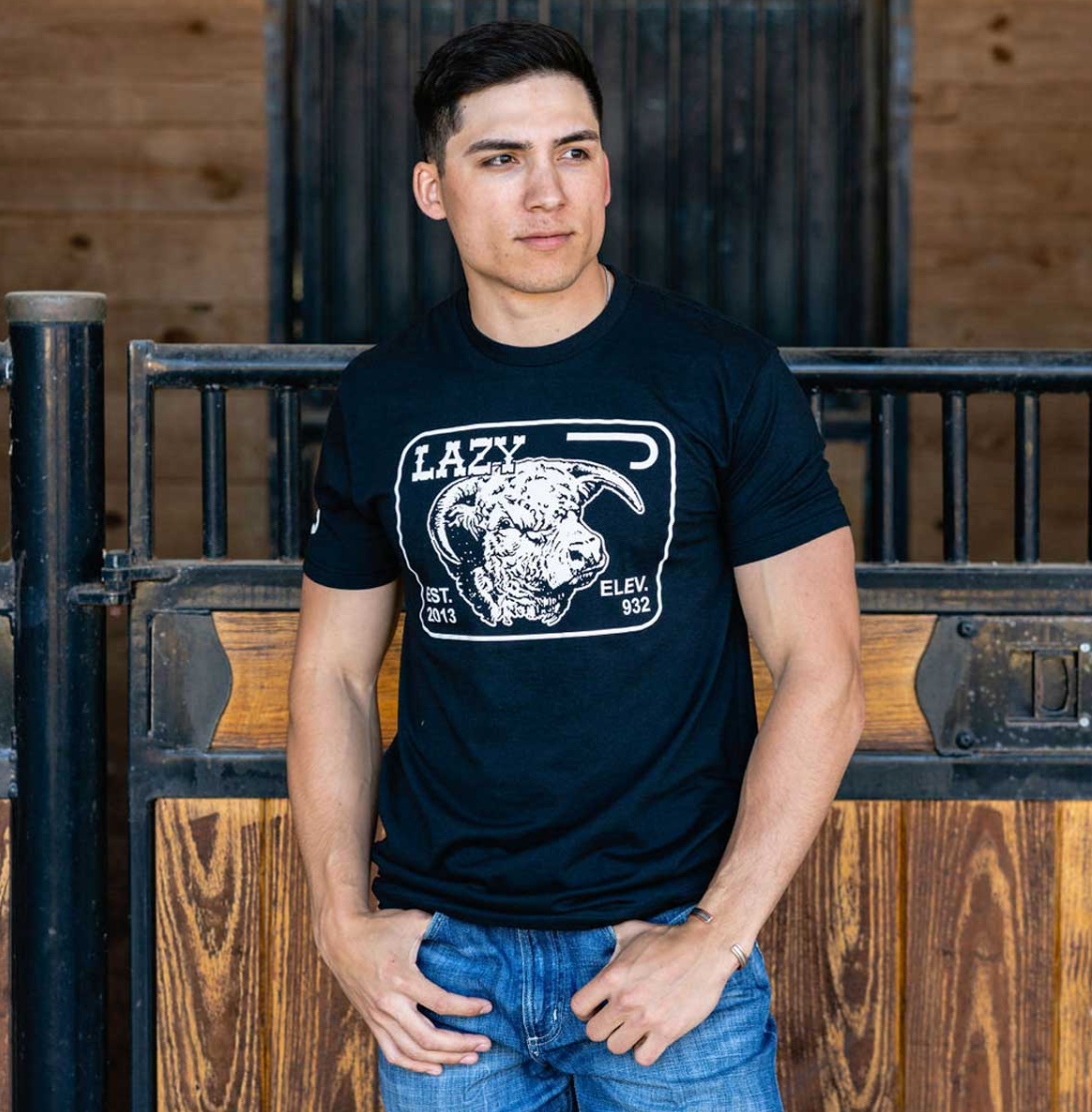 Lazy J Ranch Black Elevation Short Sleeve Tee