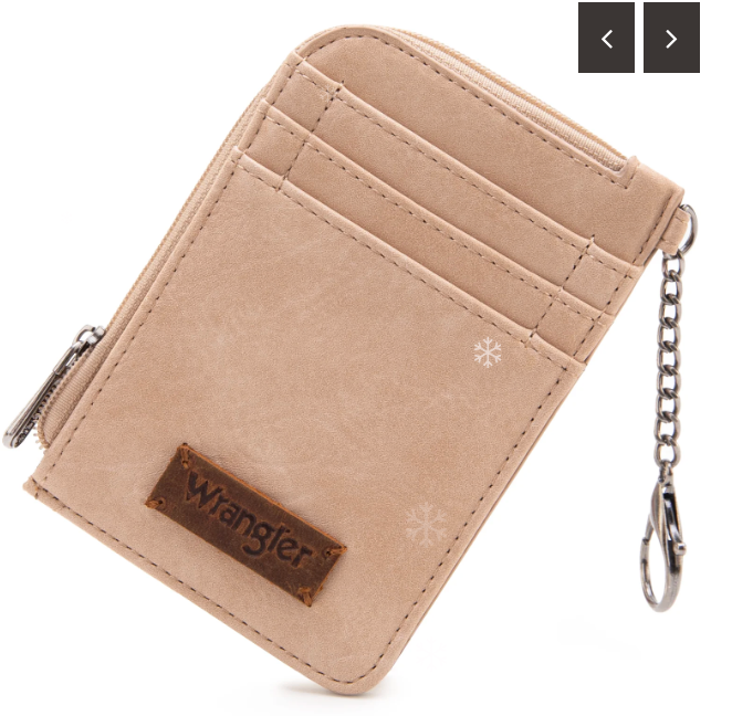 Wrangler Solid Color Key Chain Wristlet Card Wallet