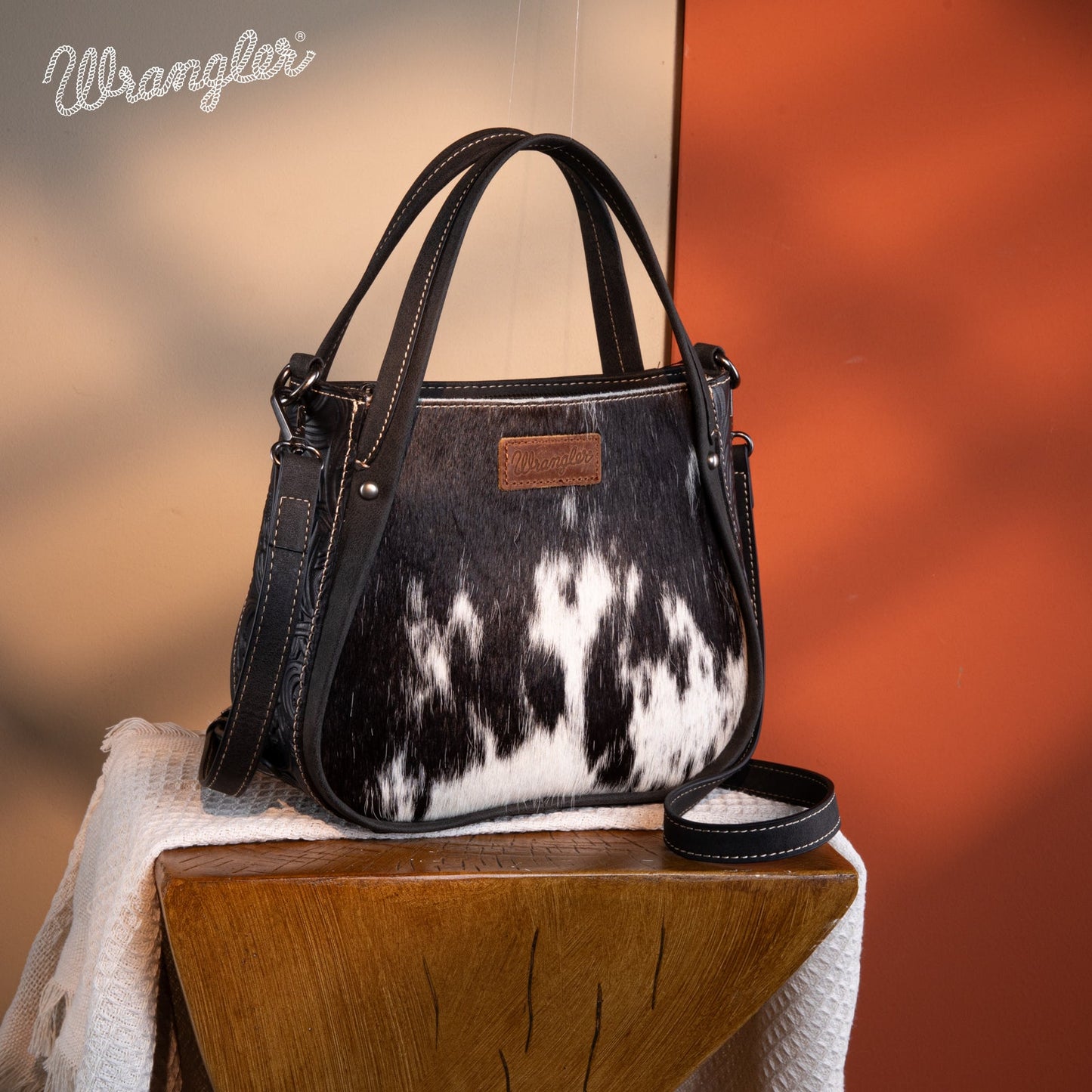 Wrangler Genuine Hair-On Cowhide Tote/Crossbody