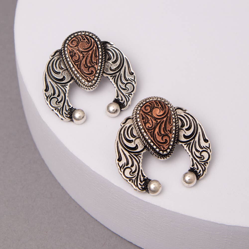 Etched Squash Blossom Earrings