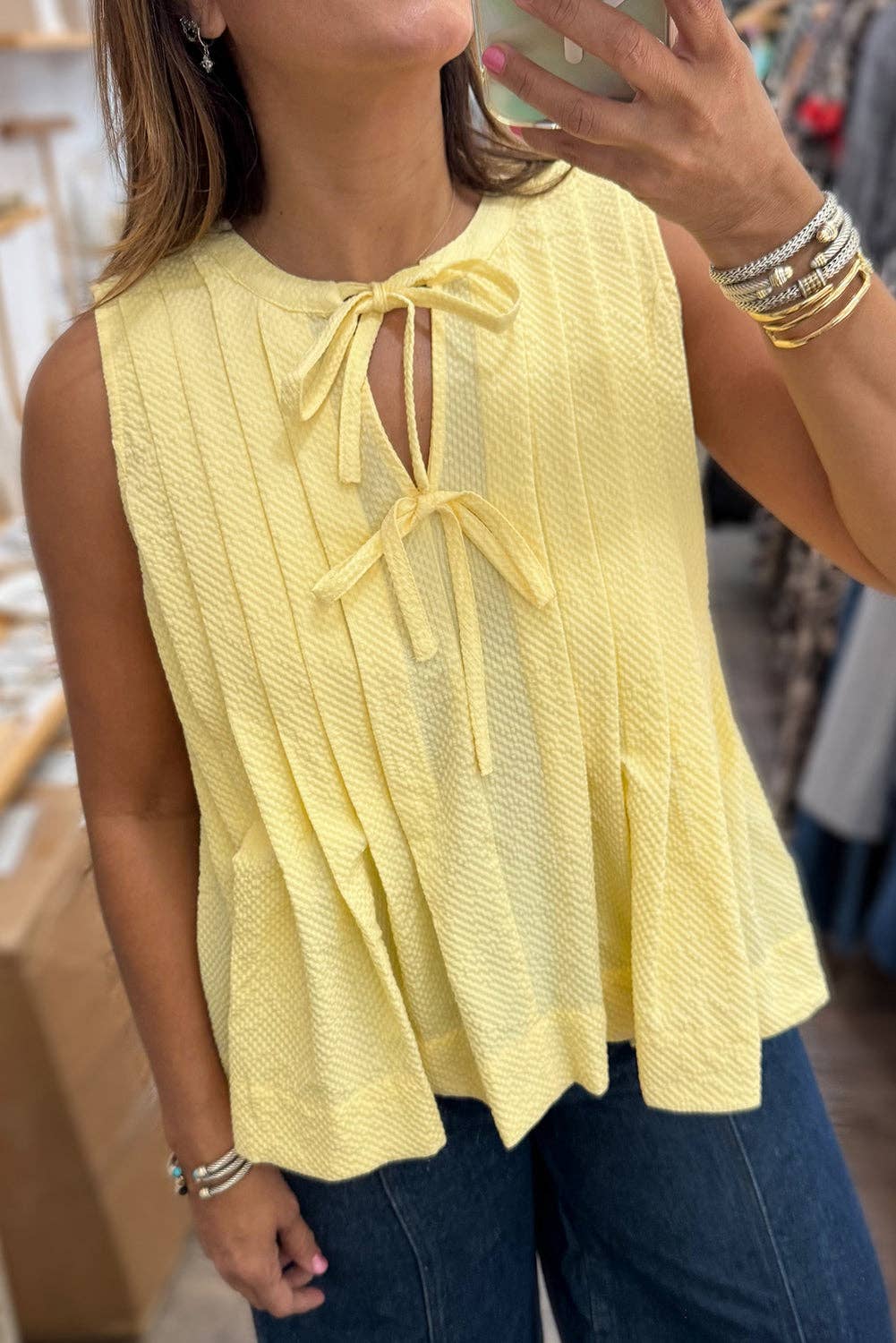 Bow Tie Yellow Summer Top