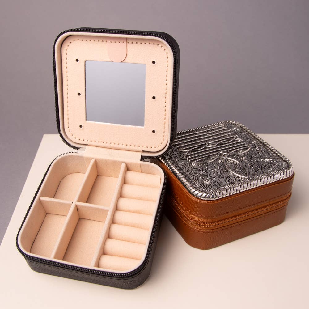 Boot Stitch Metal Plate Jewelry Box