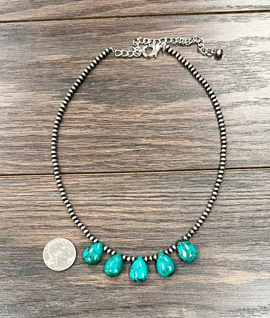 17" Navajo Turquoise Necklace