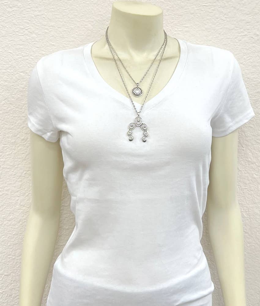 20" Concho Squash Blossom Necklace