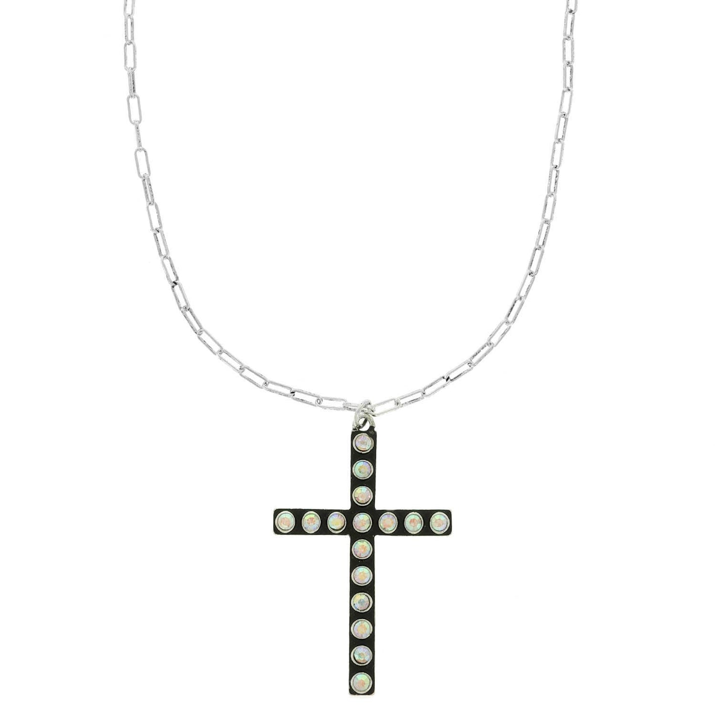 Bubble Cross Pendant Necklace