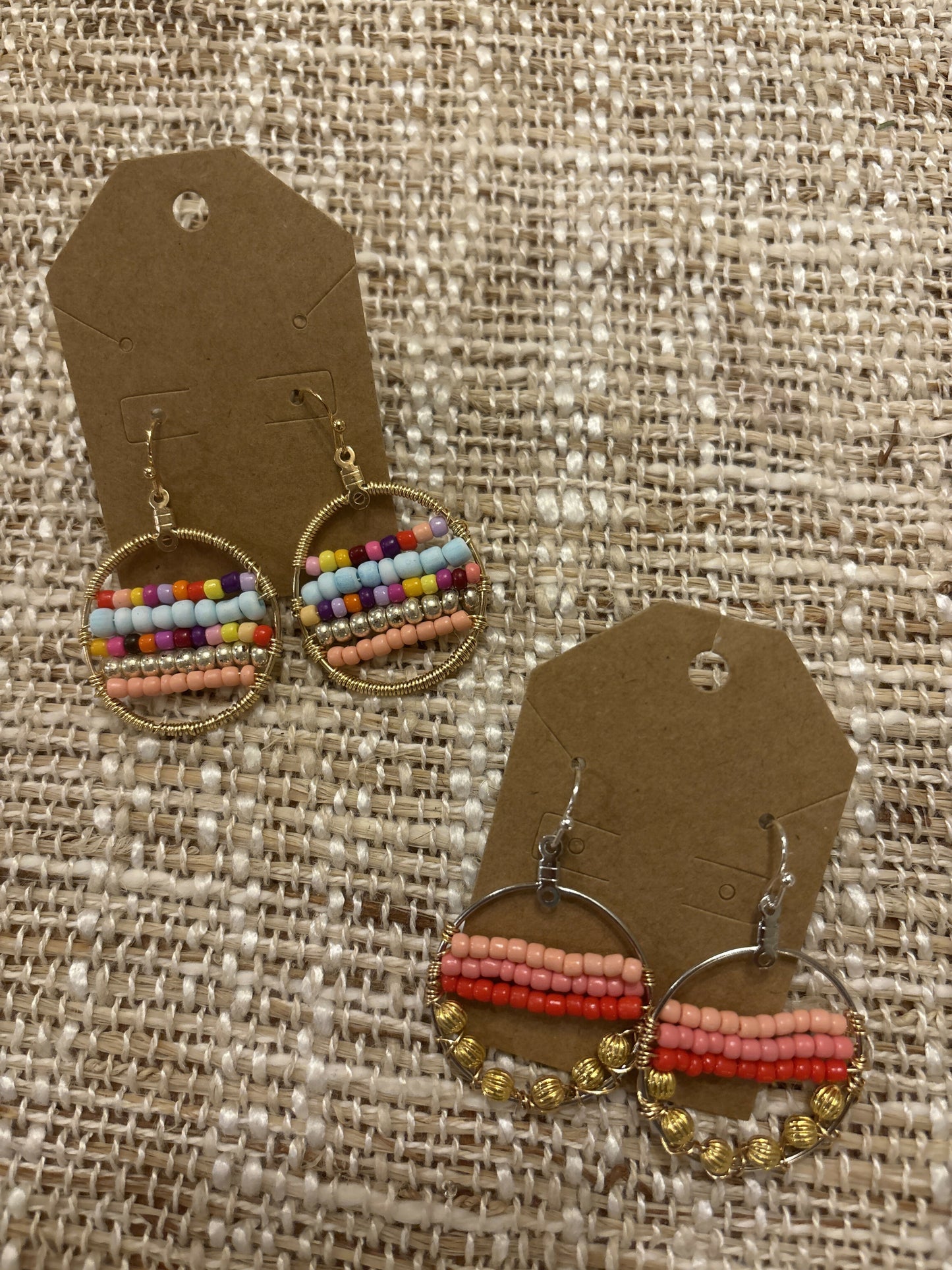 Boho Beaded Hoop Earrings