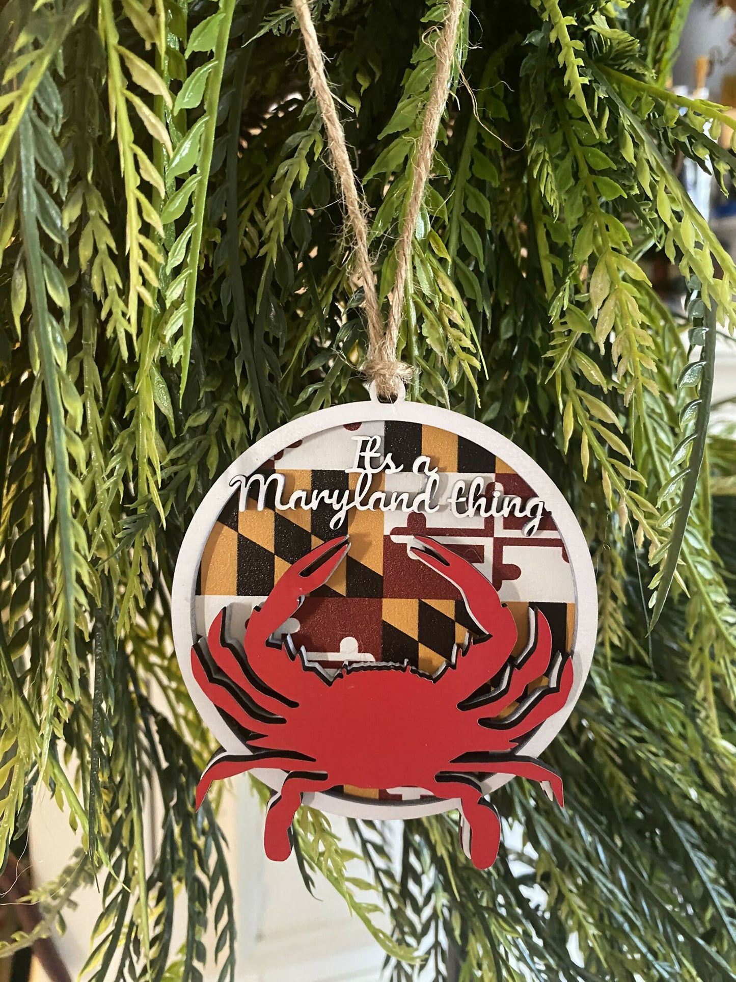 Maryland Flag Crab Car Charm