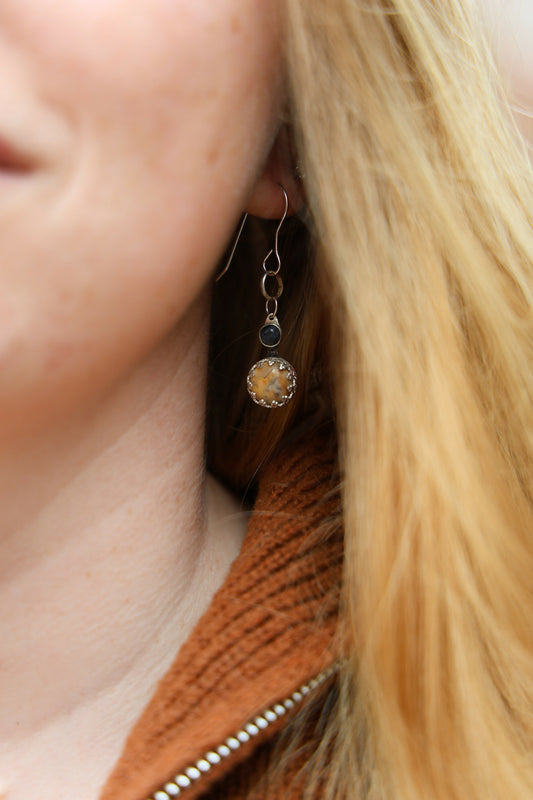 Crazy lace agate and sodalite earrings