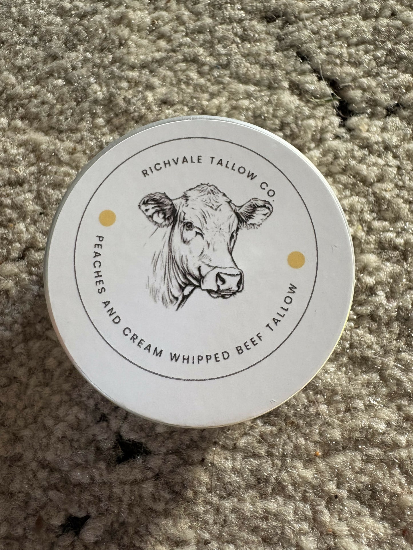 Peaches and Cream Whipped Beef Tallow