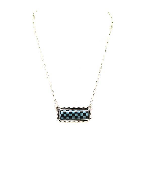 Checkered Bar Necklace