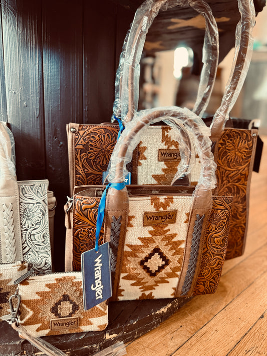 Wrangler Aztec Boho Handbag - BROWN