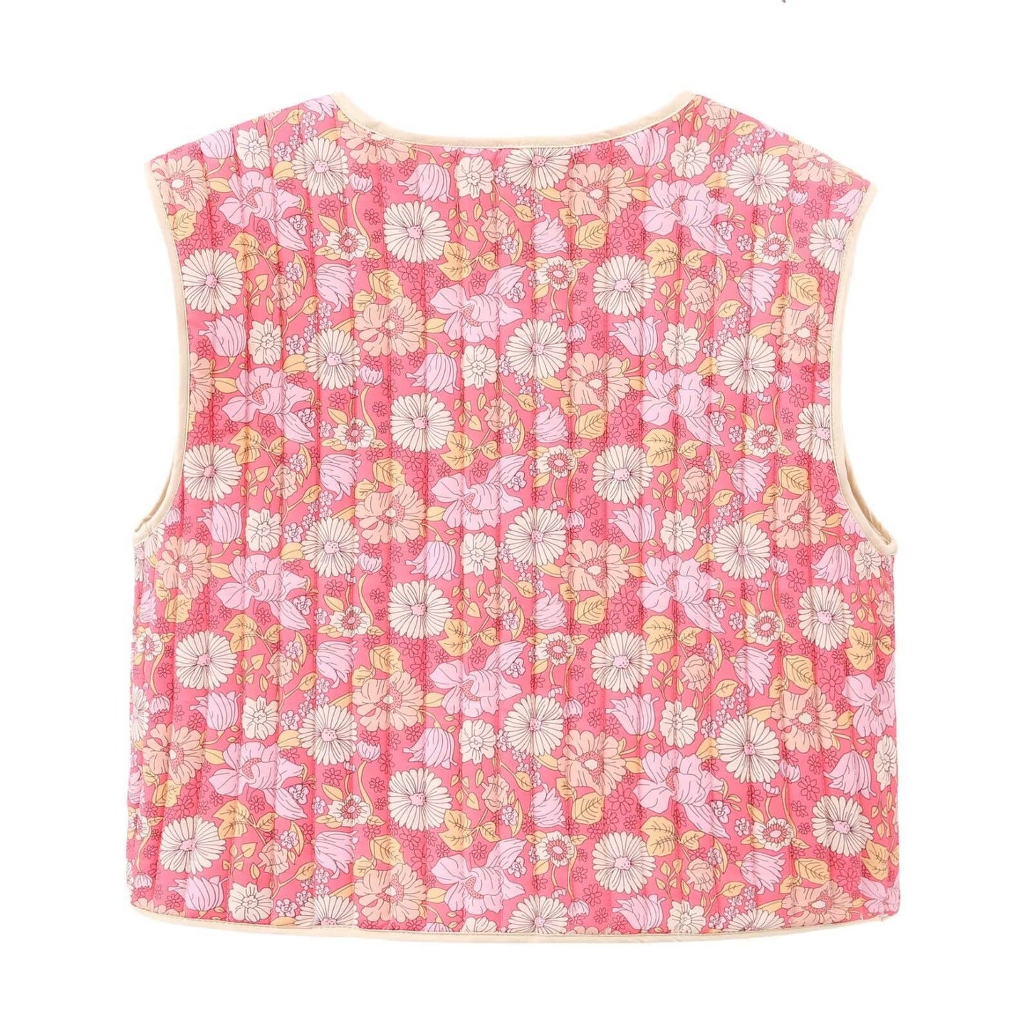 Spring Floral Quilted Vest