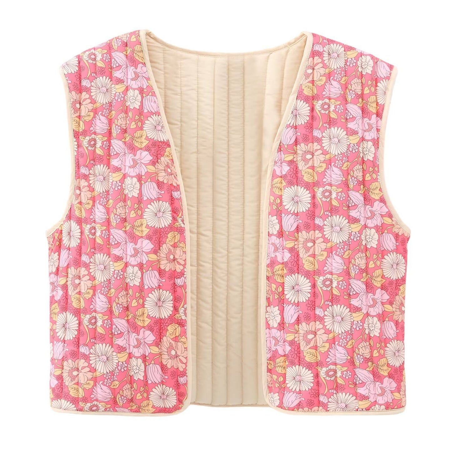 Spring Floral Quilted Vest